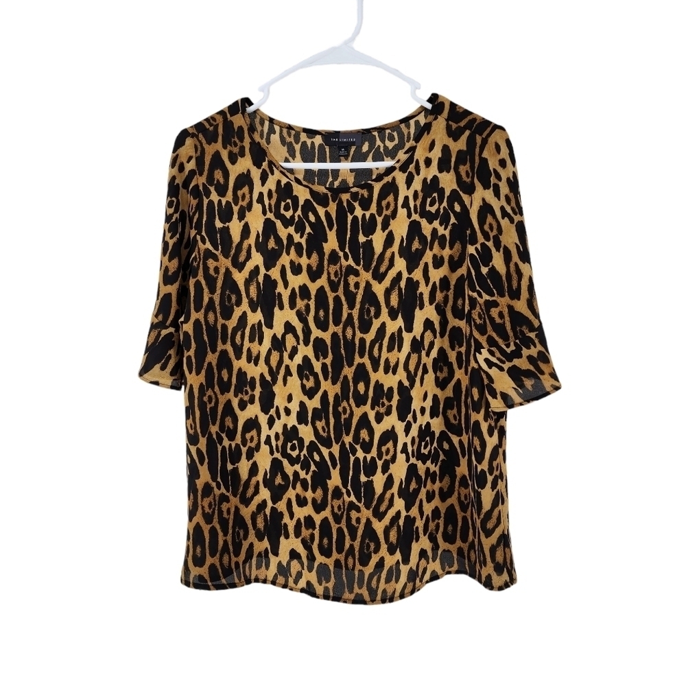The Limited Women's Animal Print Bell Sleeves Crewneck Pullover Top - M